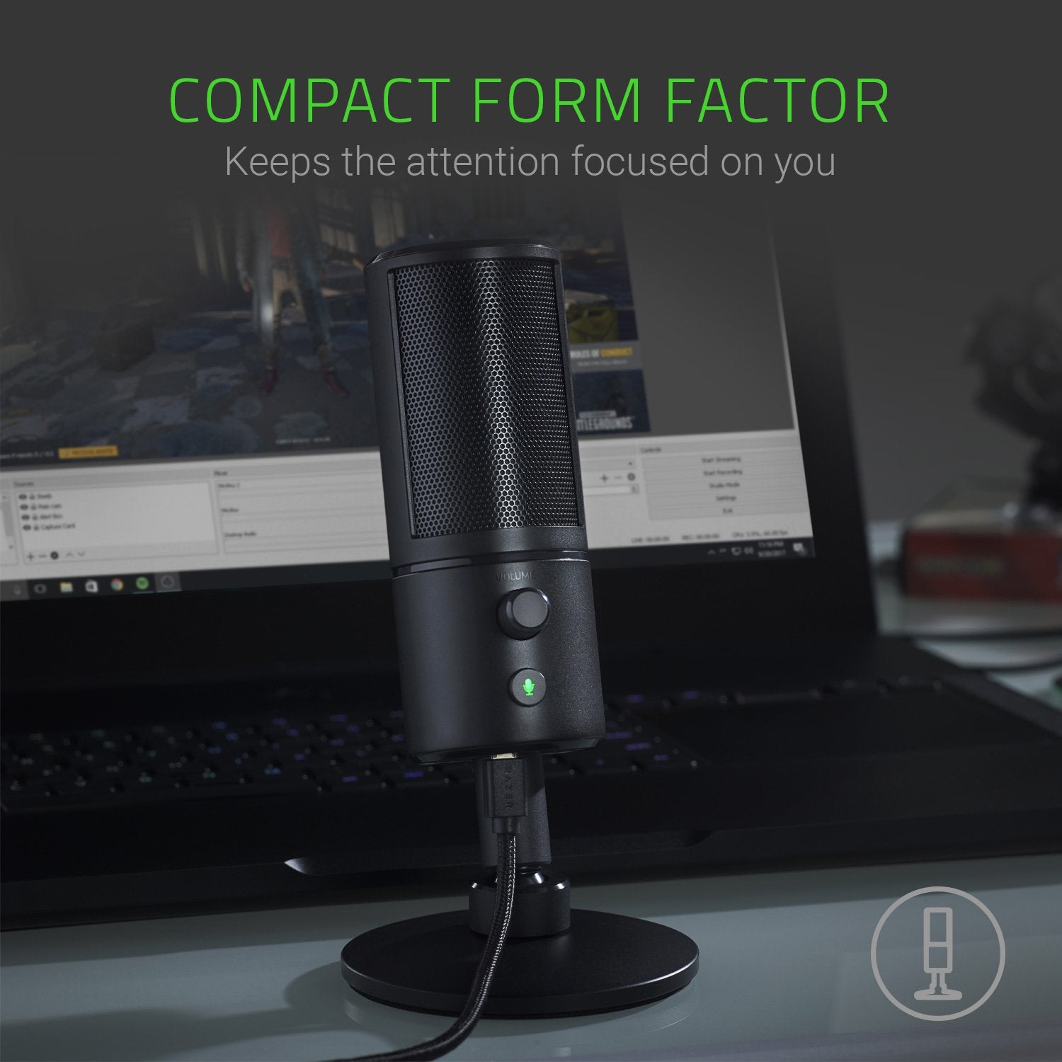 Razer Seiren X USB Streaming Microphone: Professional Grade - Built-in Shock Mount - Supercardiod Pick-Up Pattern - Anodized Alu